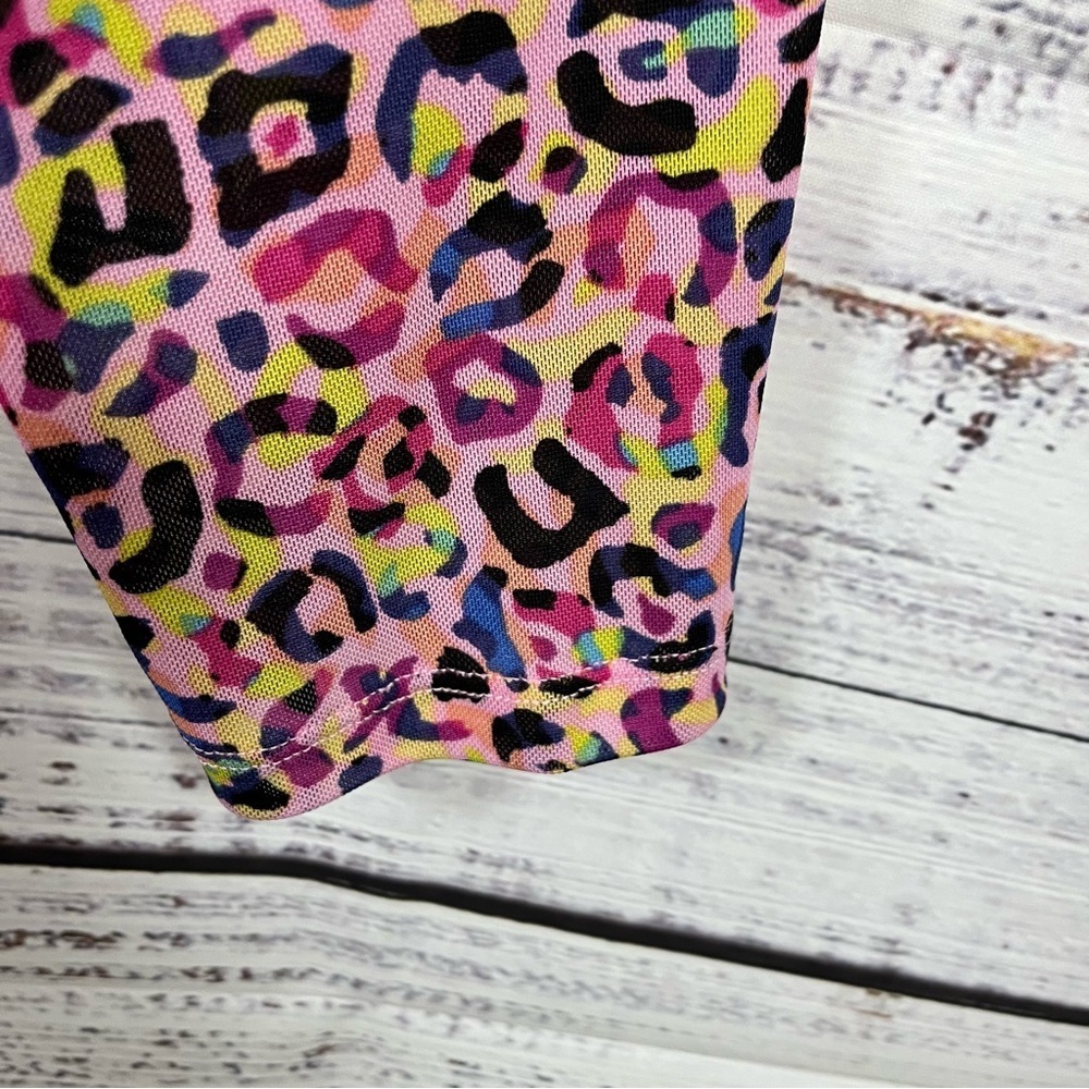 LOGO Lori Goldstein Pink Animal Print Open Cardigan - Picture 5 of 13